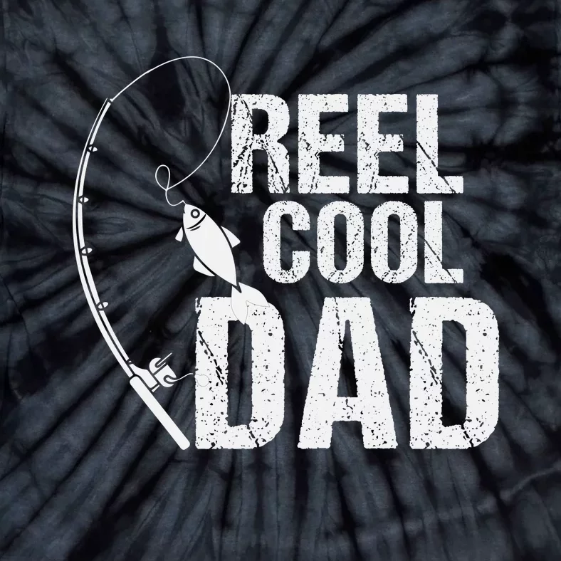 Reel Cool Dad Fishing Themed Graphic Tie-Dye T-Shirt