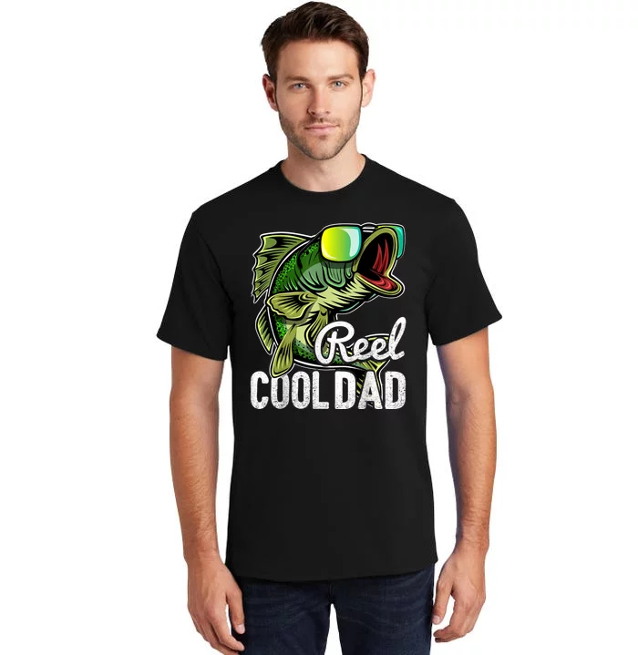 Reel Cool Dad Fishing Sunglasses Funny Fathers Day Gift Tall T-Shirt