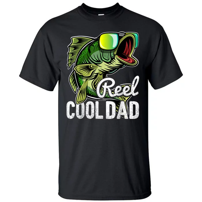 Reel Cool Dad Fishing Sunglasses Funny Fathers Day Gift Tall T-Shirt