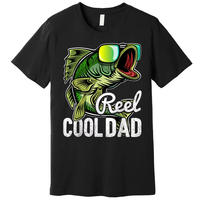 Reel Cool Dad Fishing Sunglasses Funny Fathers Day Gift Premium T-Shirt