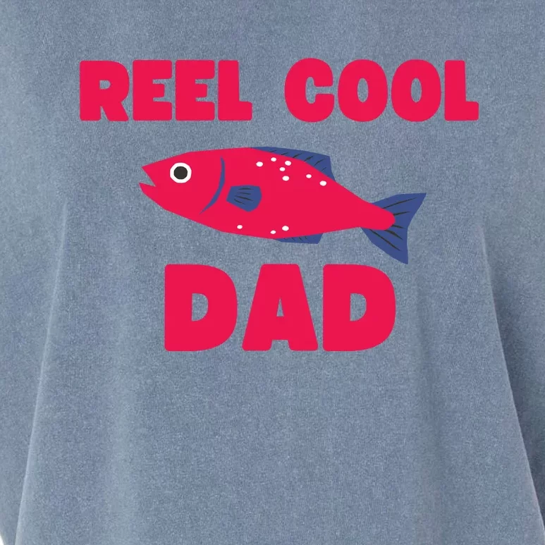 Reel Cool Dad Funny Fishing Dad Garment-Dyed Women's Muscle Tee