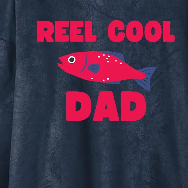 Reel Cool Dad Funny Fishing Dad Hooded Wearable Blanket