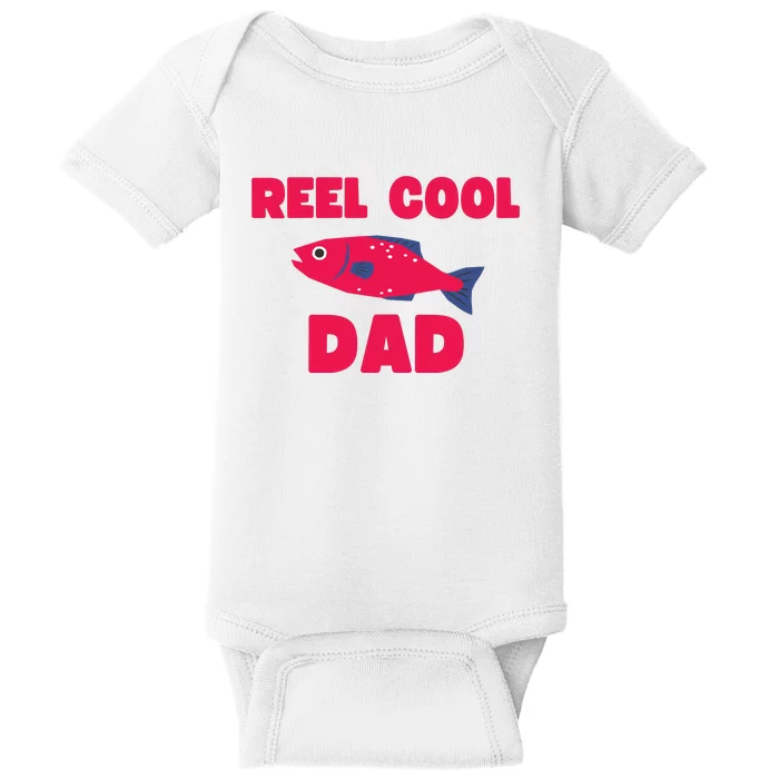 Reel Cool Dad Funny Fishing Dad Baby Bodysuit