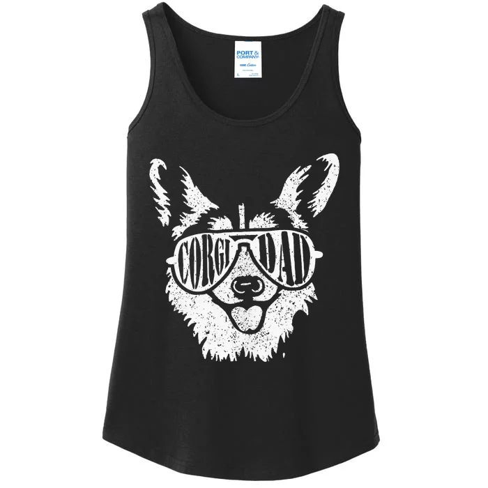 Retro Corgi Dad Gift Dog Owner Pet Welsh Corgi Fathers Day Ladies Essential Tank