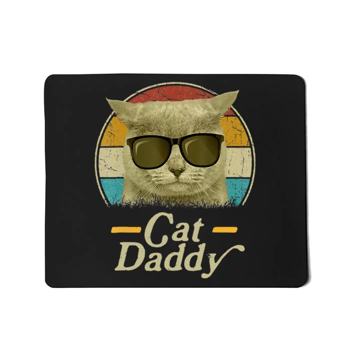 Retro Cat Daddy 80s 90S Style Cat Retro Cat Sunglasses Mousepad