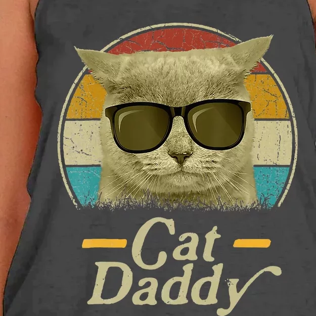 Retro Cat Daddy 80s 90S Style Cat Retro Cat Sunglasses Women's Knotted Racerback Tank