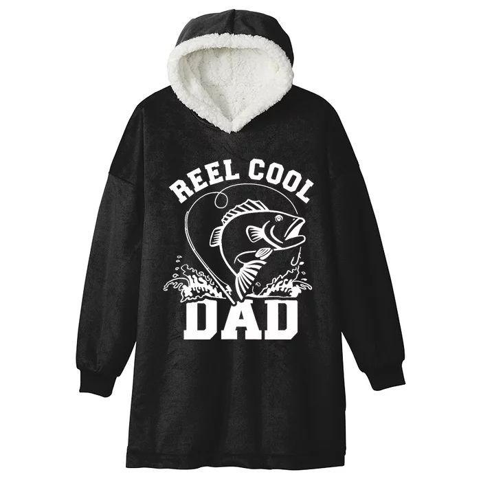 Reel cool dad fishing Hooded Wearable Blanket