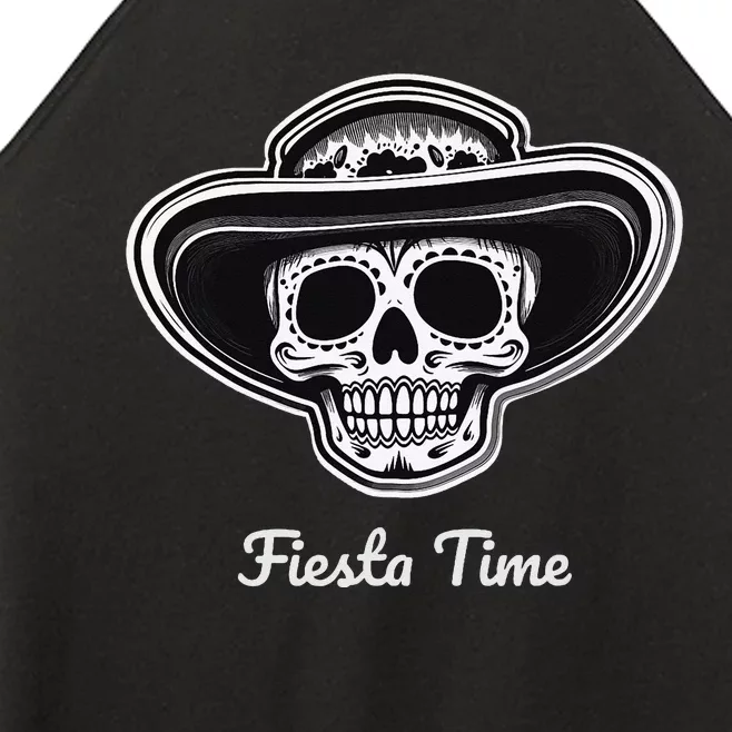 Retro Cinco de Mayo Sugar Candy Skull Fiesta Time Women’s Perfect Tri Rocker Tank