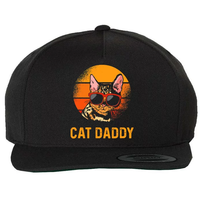 Retro Cat Daddy Vintage Style Cat Kitty Lover Wool Snapback Cap