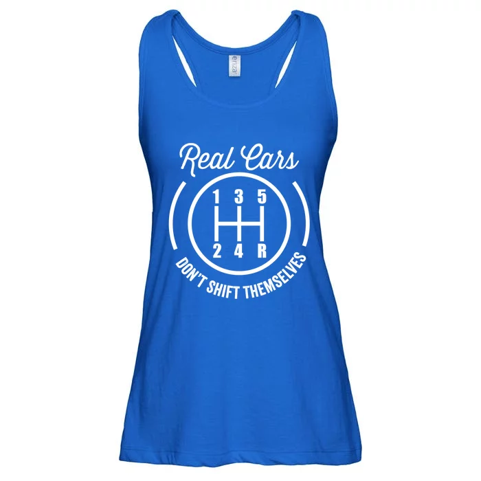 Real Cars Don't Shift Themselves Auto Racing Mechanic Funny Gift Ladies Essential Flowy Tank