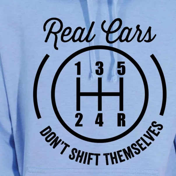 Real Cars Don't Shift Themselves Auto Racing Mechanic Funny Gift Unisex Surf Hoodie