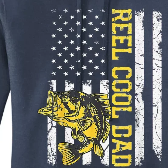 REEL COOL DAD Fishing Fathers Day Gift 4th Of July Women's Pullover Hoodie