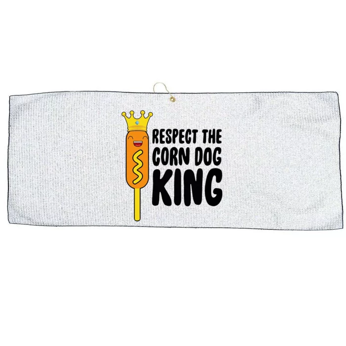 Respect Corn Dog King Funny Large Microfiber Waffle Golf Towel