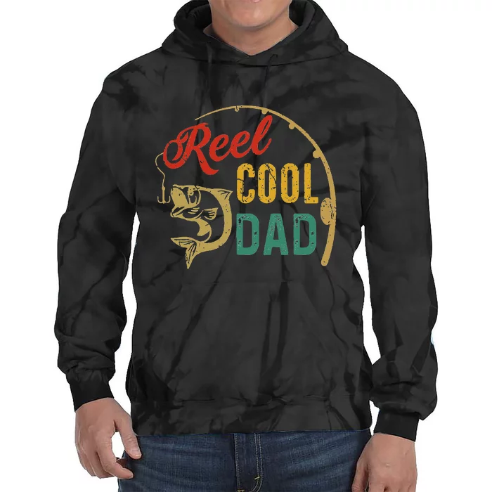 Reel Cool Dad FatherS Day Fishing Tie Dye Hoodie