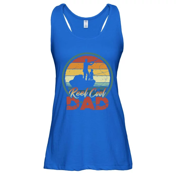 Reel Cool Dad Gift Cool Vintage Retro Fishing Family Funny Gift Ladies Essential Flowy Tank