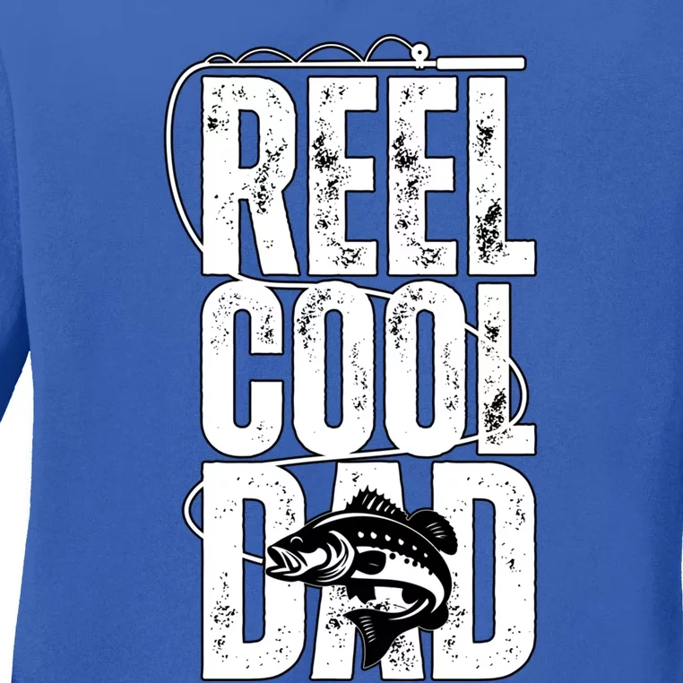 Reel Cool Dad Funny Fisher Fishing Angler Bass Fish Cool Gift Ladies Long Sleeve Shirt