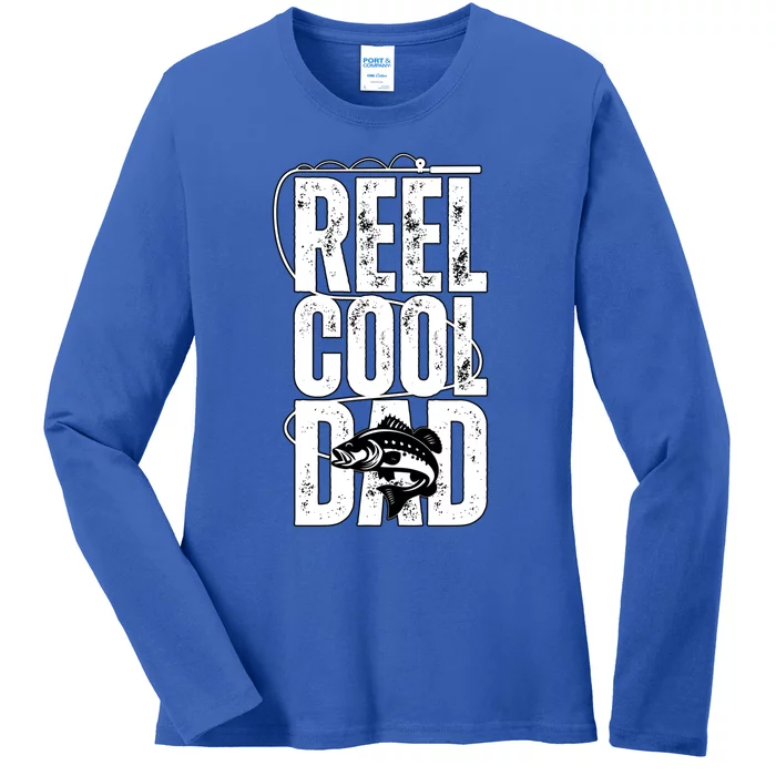 Reel Cool Dad Funny Fisher Fishing Angler Bass Fish Cool Gift Ladies Long Sleeve Shirt