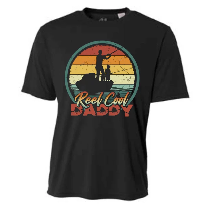 Reel Cool Daddy Cool Gift Cool Retro Vintage Fishing Family Gift Cooling Performance Crew T-Shirt