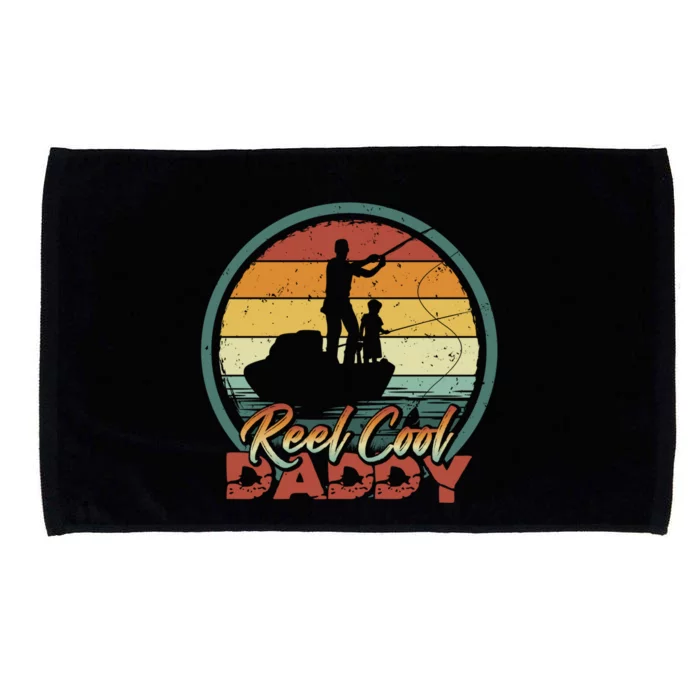 Reel Cool Daddy Cool Gift Cool Retro Vintage Fishing Family Gift Microfiber Hand Towel