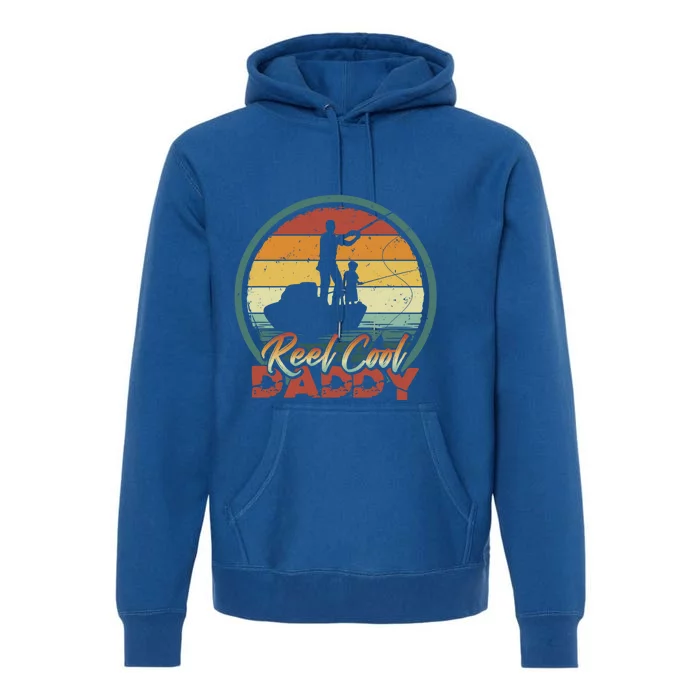 Reel Cool Daddy Cool Gift Cool Retro Vintage Fishing Family Gift Premium Hoodie