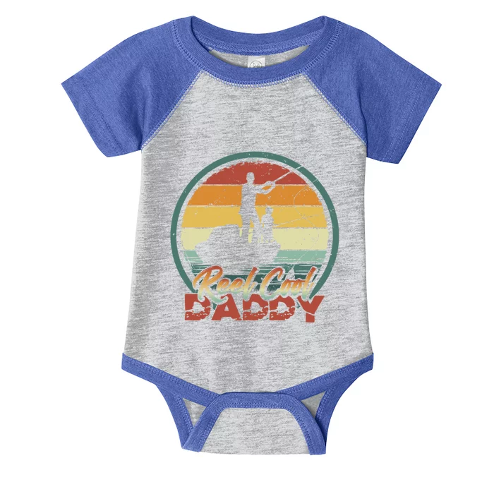 Reel Cool Daddy Cool Gift Cool Retro Vintage Fishing Family Gift Infant Baby Jersey Bodysuit