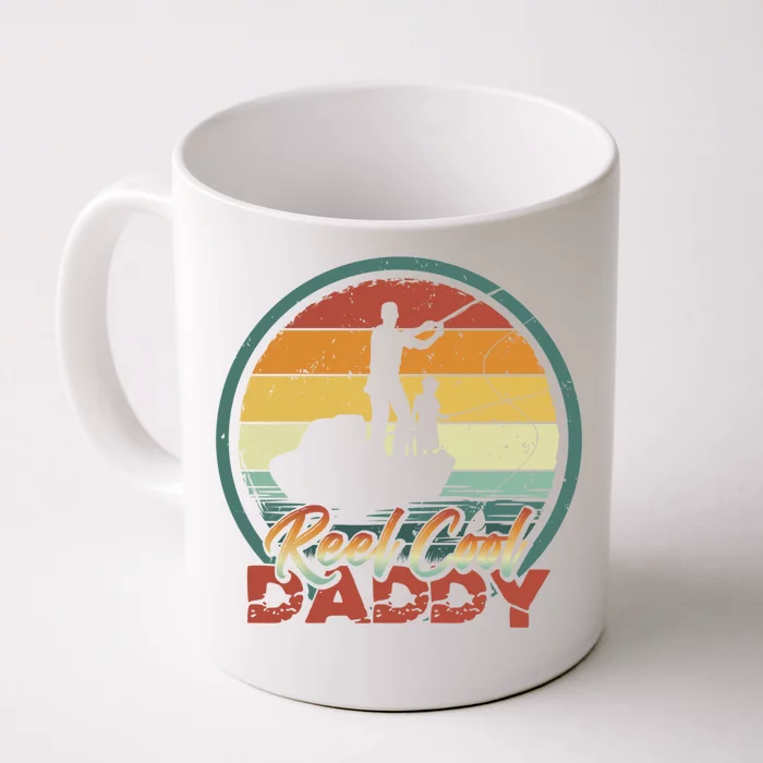 Reel Cool Daddy Cool Gift Cool Retro Vintage Fishing Family Gift Front & Back Coffee Mug