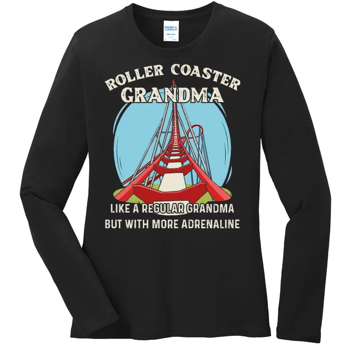 Roller Coaster Design For Your Roller Coaster Grandma Ladies Long Sleeve Shirt