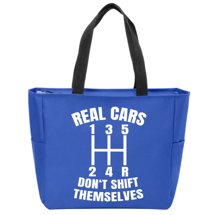 Real Cars Don't Shift Thems Mechanic Auto Racing Gift Zip Tote Bag