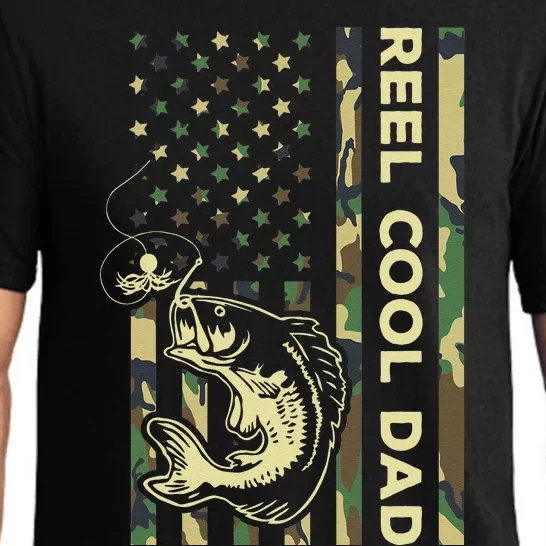 Reel Cool Dad Fisherman Father Patriotic Fishing Saying Pajama Set