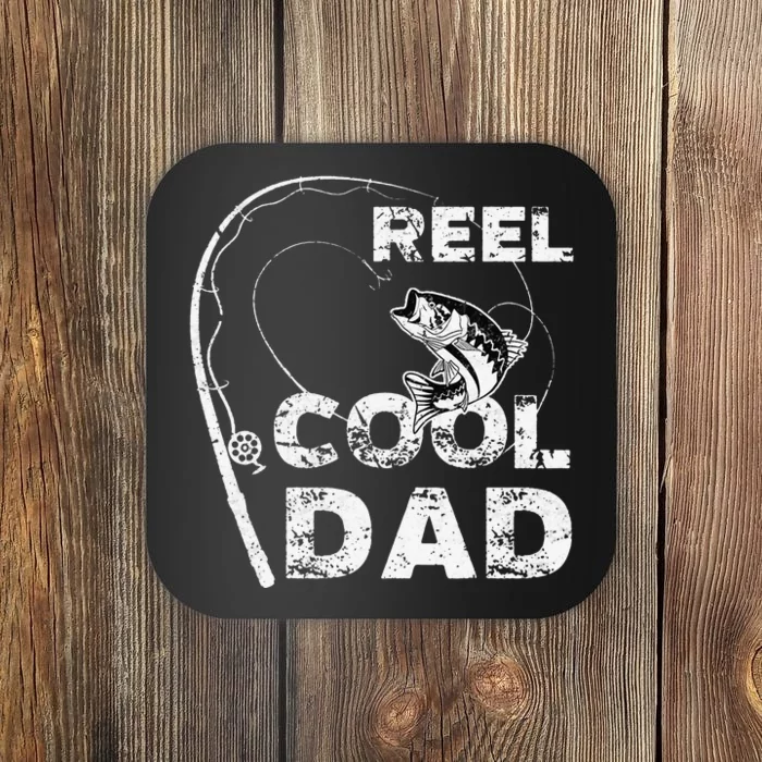 Reel Cool Dad Fishing Daddy Fathers Day Funny Coaster