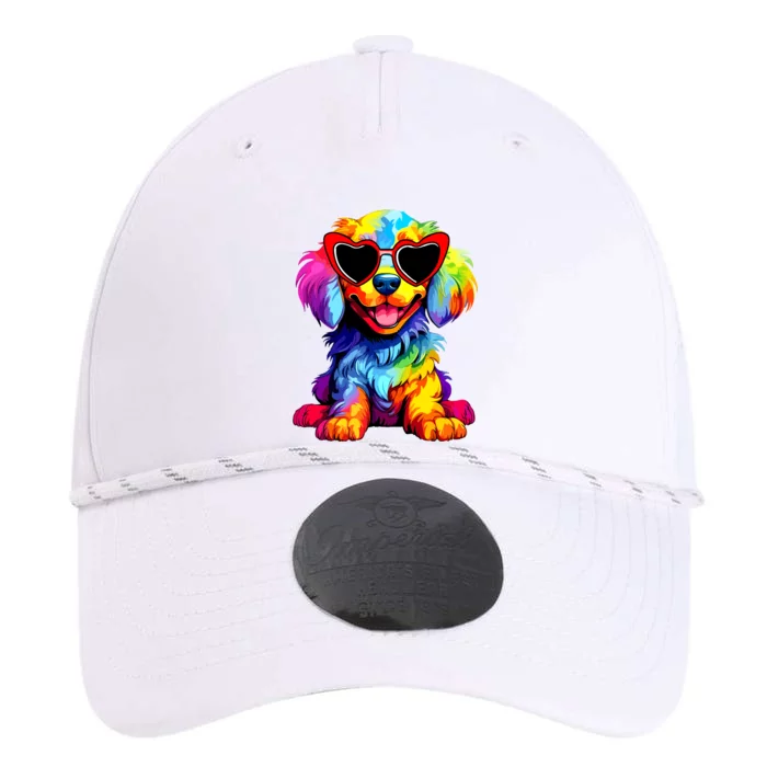 Rainbow Cute Dog Wearing Glasses Heart Puppy Love Dog Funny Performance The Dyno Cap