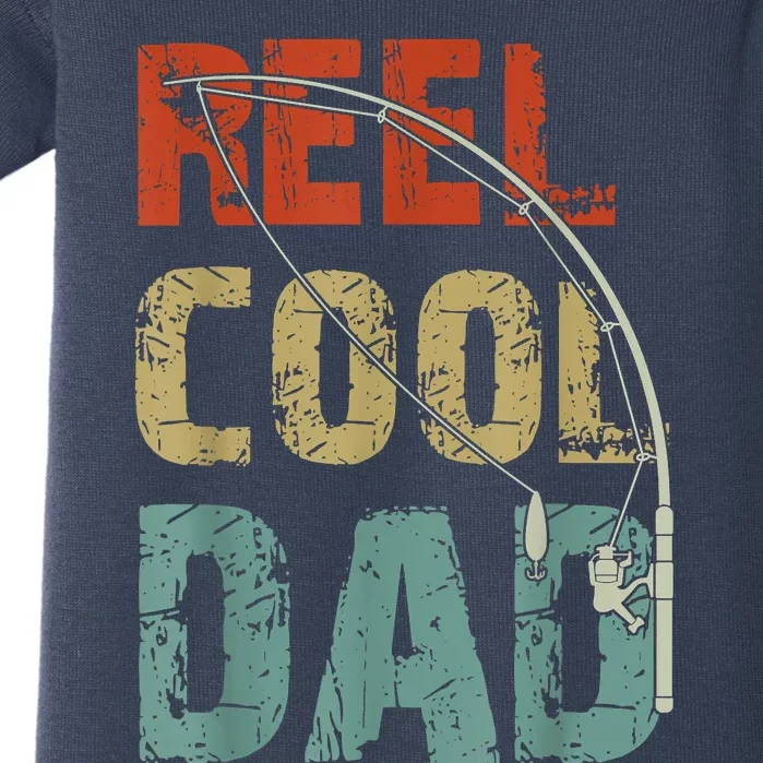 Reel Cool Dad Funny Fishing Fathers Day Fisherman Daddy Baby Bodysuit