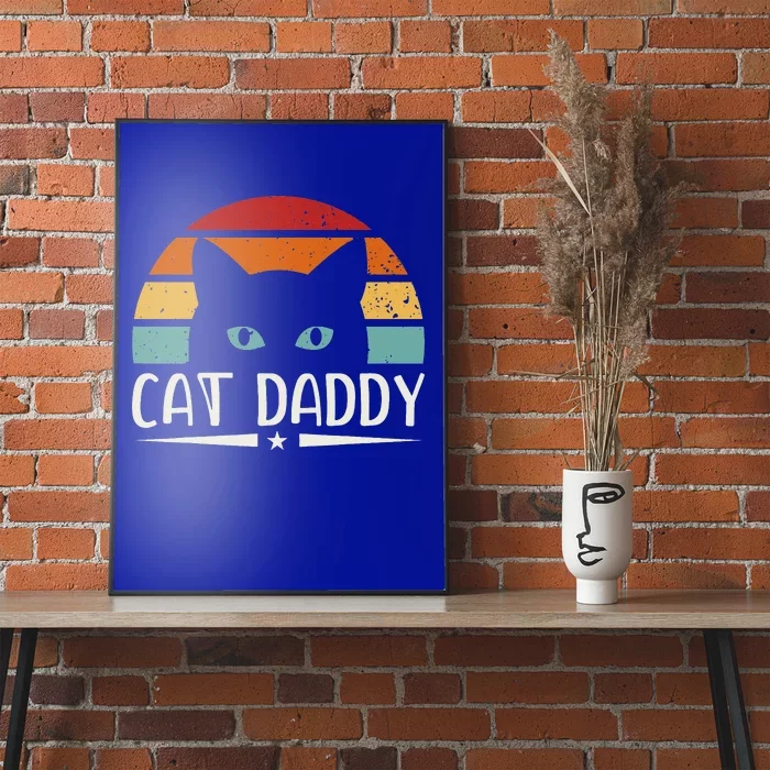 Retro Cat Daddy Cute Cats Lover For Dad Poster