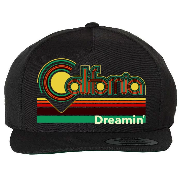 Retro California Dreamin Wool Snapback Cap