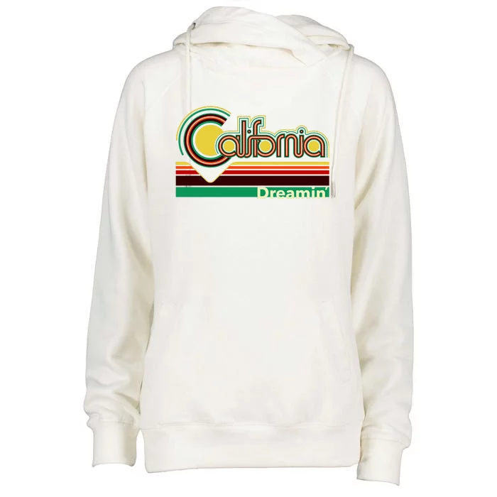 Retro California Dreamin Womens Funnel Neck Pullover Hood