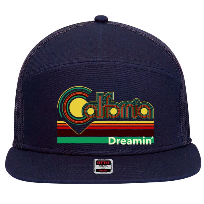 Retro California Dreamin 7 Panel Mesh Trucker Snapback Hat