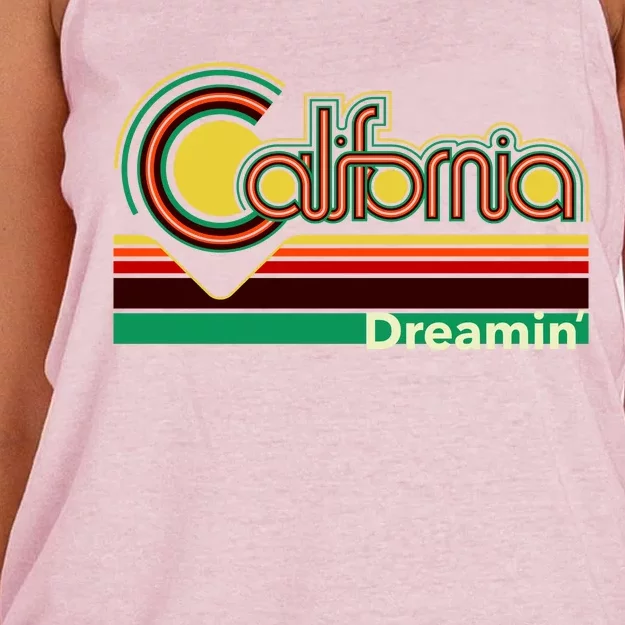 Retro California Dreamin Women's Knotted Racerback Tank