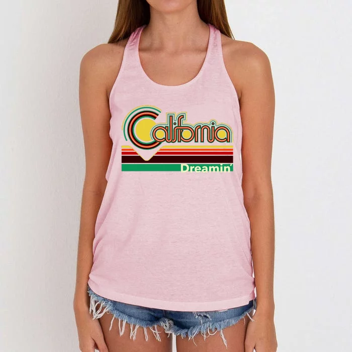 Retro California Dreamin Women's Knotted Racerback Tank