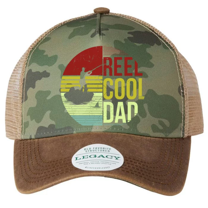 Reel Cool Dad Funny Fishing Fish Legacy Tie Dye Trucker Hat