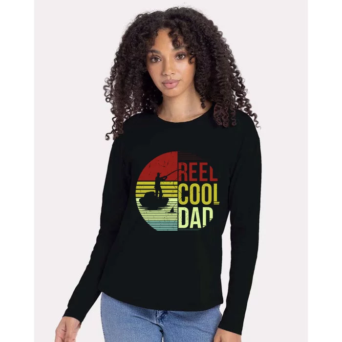 Reel Cool Dad Funny Fishing Fish Womens Cotton Relaxed Long Sleeve T-Shirt