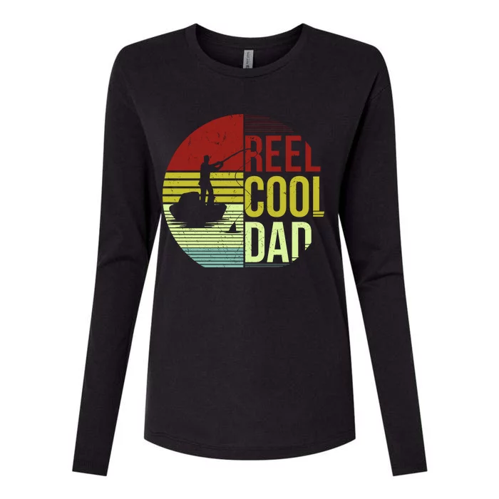 Reel Cool Dad Funny Fishing Fish Womens Cotton Relaxed Long Sleeve T-Shirt