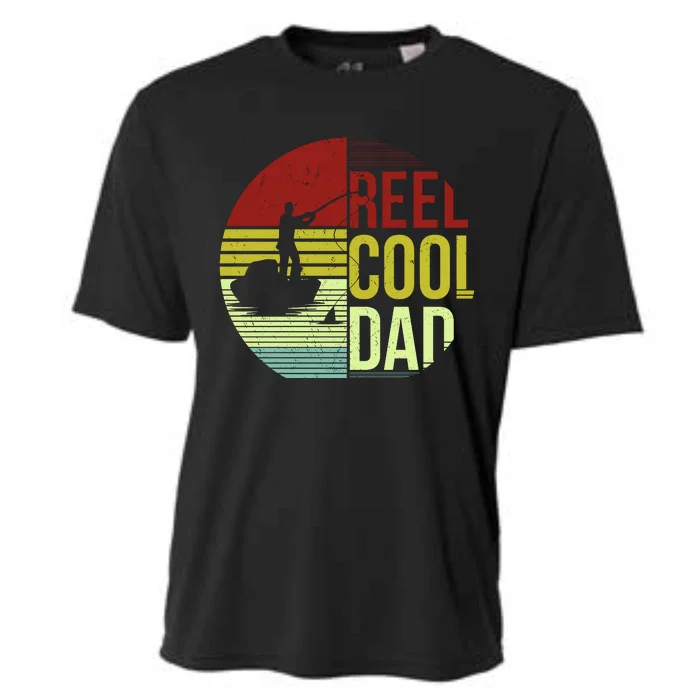 Reel Cool Dad Funny Fishing Fish Cooling Performance Crew T-Shirt