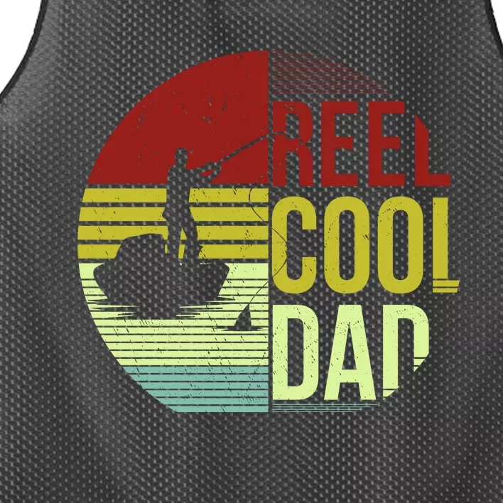 Reel Cool Dad Funny Fishing Fish Mesh Reversible Basketball Jersey Tank