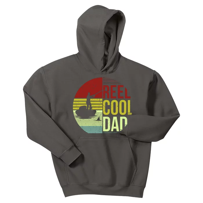 Reel Cool Dad Funny Fishing Fish Kids Hoodie