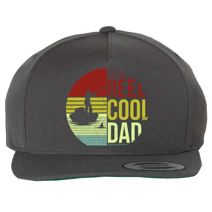 Reel Cool Dad Funny Fishing Fish Wool Snapback Cap