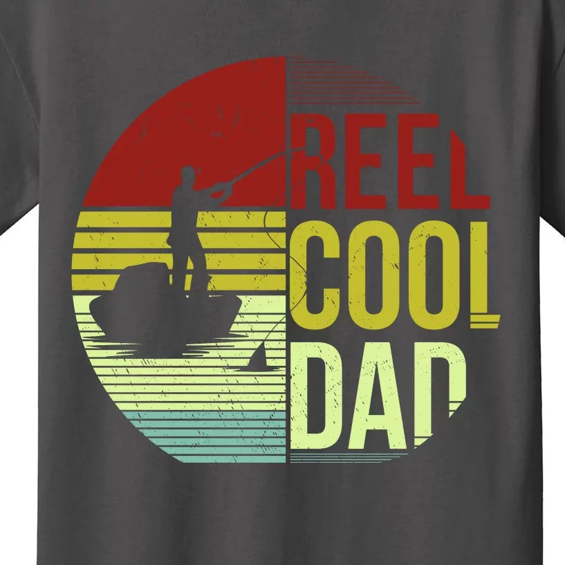 Reel Cool Dad Funny Fishing Fish Kids T-Shirt