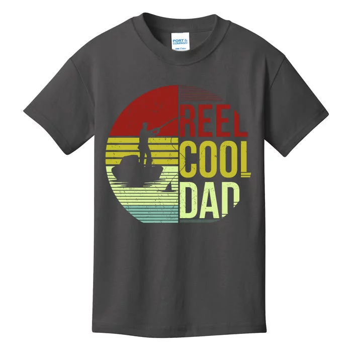 Reel Cool Dad Funny Fishing Fish Kids T-Shirt