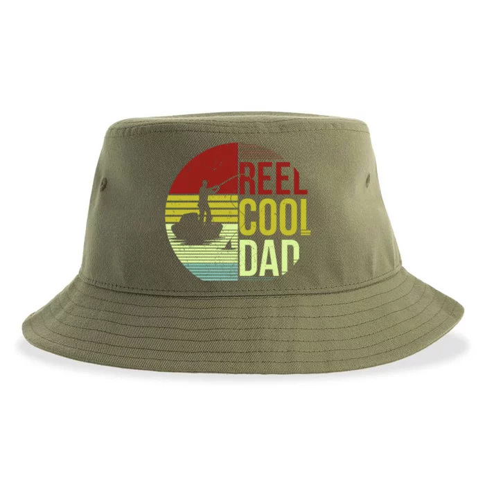 Reel Cool Dad Funny Fishing Fish Sustainable Bucket Hat