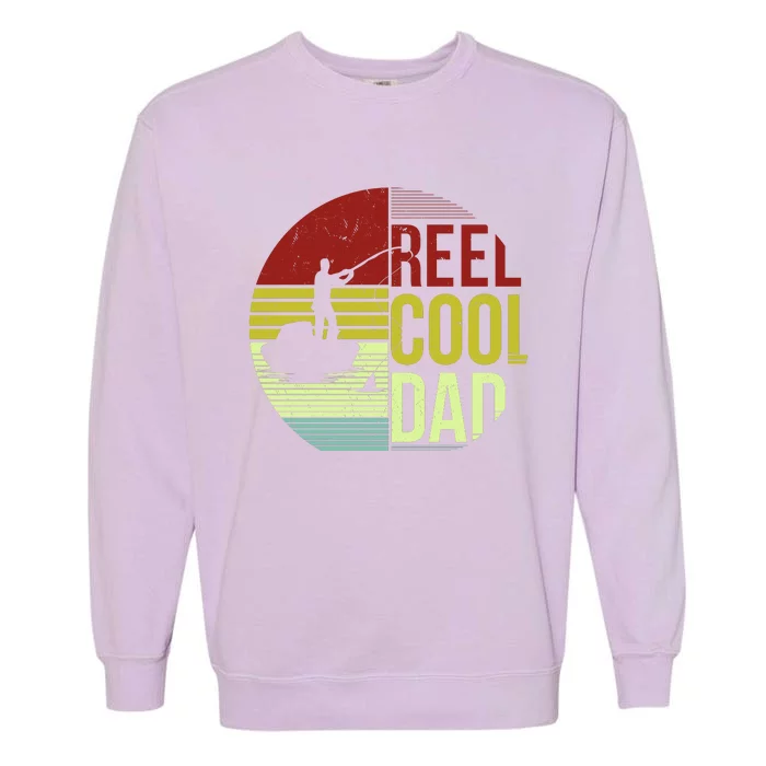 Reel Cool Dad Funny Fishing Fish Garment-Dyed Sweatshirt