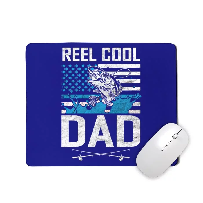 Reel Cool Dad American Flag Fishing Birthday Gift Mousepad